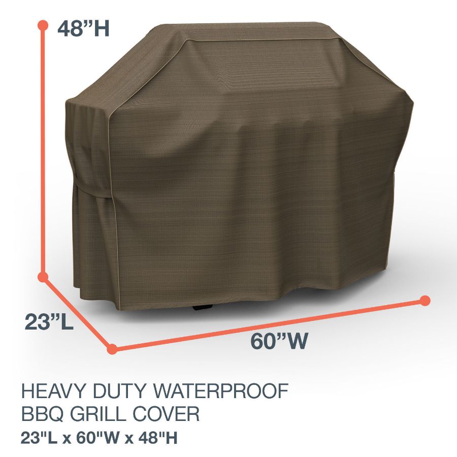 Photo de 60 in Wide Grill Covers - StormBlock™ Platinum Black and Tan Weave