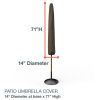 Photo de 71 in High Medium Umbrella Covers - StormBlock™ Platinum Black and Tan Weave