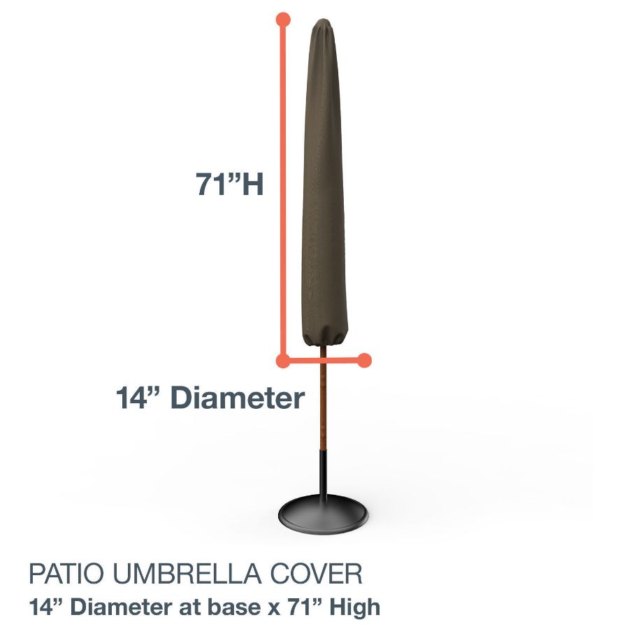 Picture of 71 in High Medium Umbrella Covers - StormBlock™ Platinum Black and Tan Weave