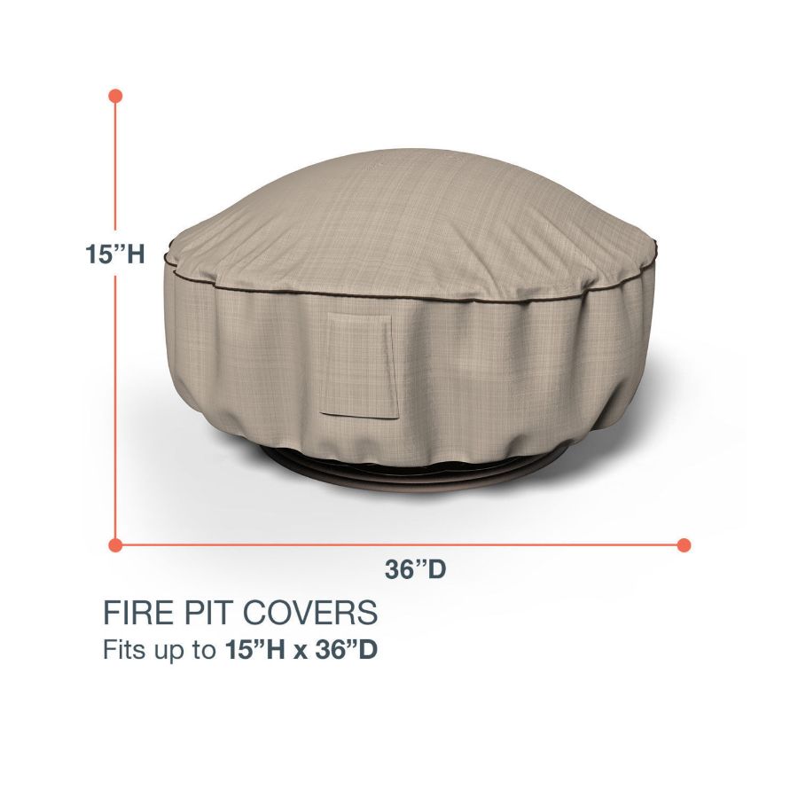 Picture of 36 in Diameter Fire Pit Covers - StormBlock™ Signature Black Ivory