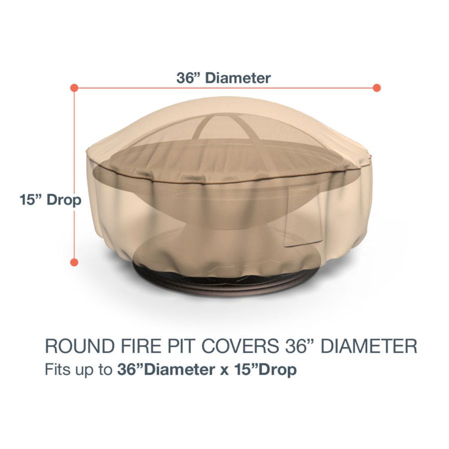 Photo de 36 in Diameter Fire Pit Covers - StormBlock™ Signature Tan