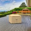 Photo de 26" Square Outdoor Side Table/Ottoman Cover - StormBlock™ Signature Tan