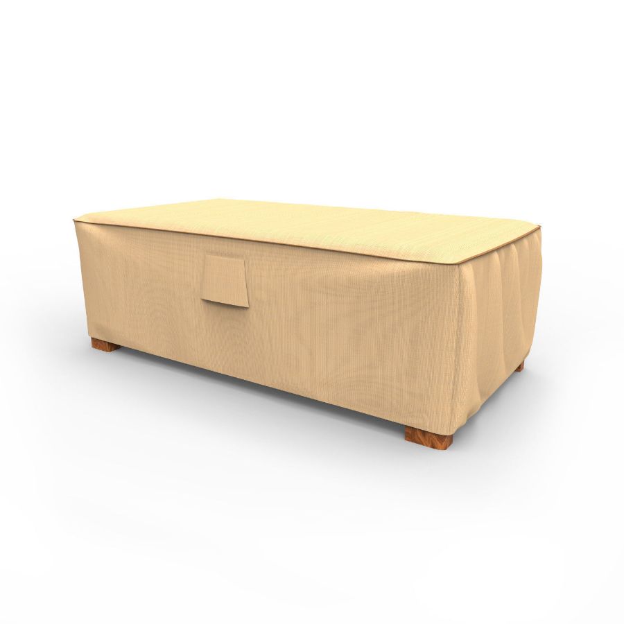 Photo de Slim Outdoor Ottoman/Coffee Table Cover - StormBlock™ Signature Tan