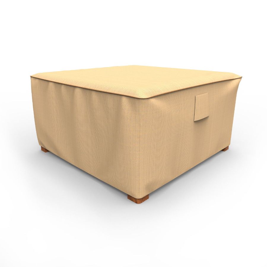 Picture of Square Outdoor Side Table/Ottoman Cover - StormBlock™ Signature Tan