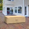 Photo de Large Slim Outdoor Ottoman/Coffee Table Cover - StormBlock™ Signature Tan