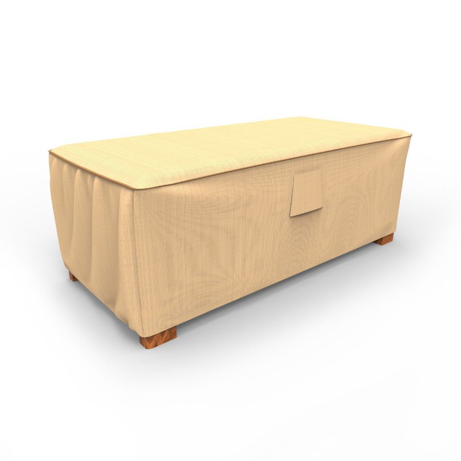 Photo de Medium Outdoor Ottoman/Coffee Table Cover - StormBlock™ Signature Tan