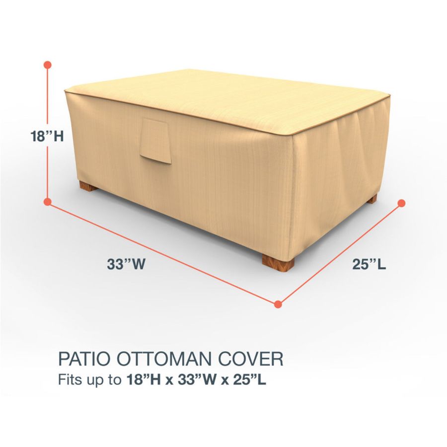Picture of Outdoor Ottoman Cover - StormBlock™ Signature Tan