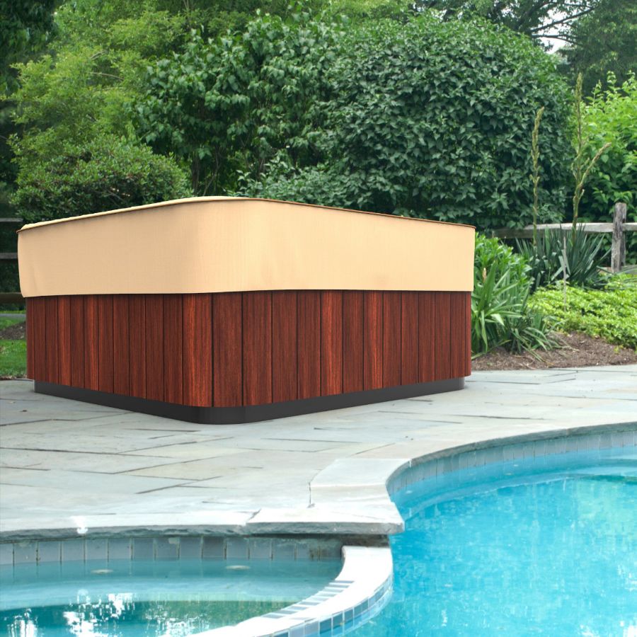 Picture of 94 in Wide Square Hot Tub Covers Cap - Select Tan