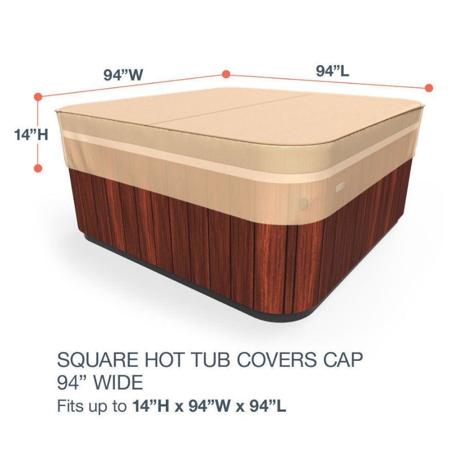 Picture of 94 in Wide Square Hot Tub Covers Cap - Select Tan