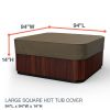 Photo de 94 in Wide Square Hot Tub Covers Cap - StormBlock™ Platinum Black and Tan Weave