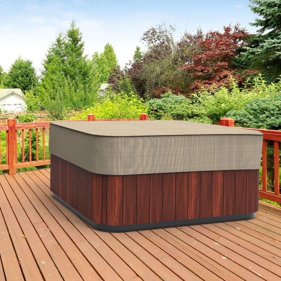 Picture of Square Hot Tub Covers - StormBlock™ Signature Black Ivory