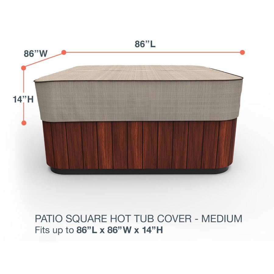 Picture of 86 in Wide Square Hot Tub Covers Cap - StormBlock™ Signature Black Ivory