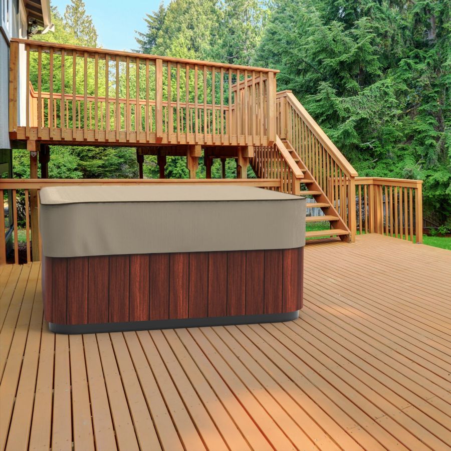 Picture of 94 in Wide Square Hot Tub Covers Cap - StormBlock™ Signature Black Ivory