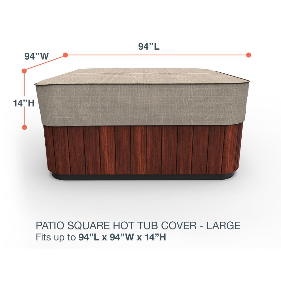 Picture of 94 in Wide Square Hot Tub Covers Cap - StormBlock™ Signature Black Ivory