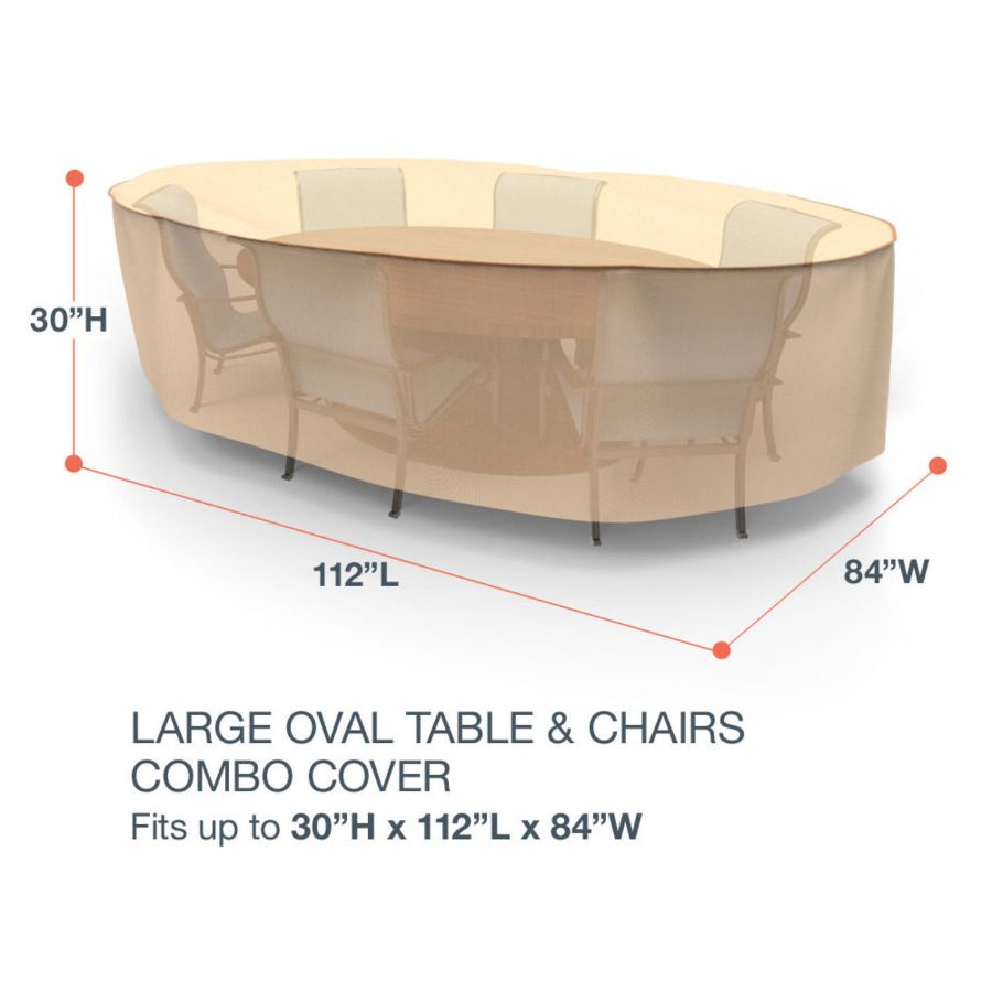 Photo de Large Oval Table and Chairs Combo Covers - StormBlock™ Signature Tan