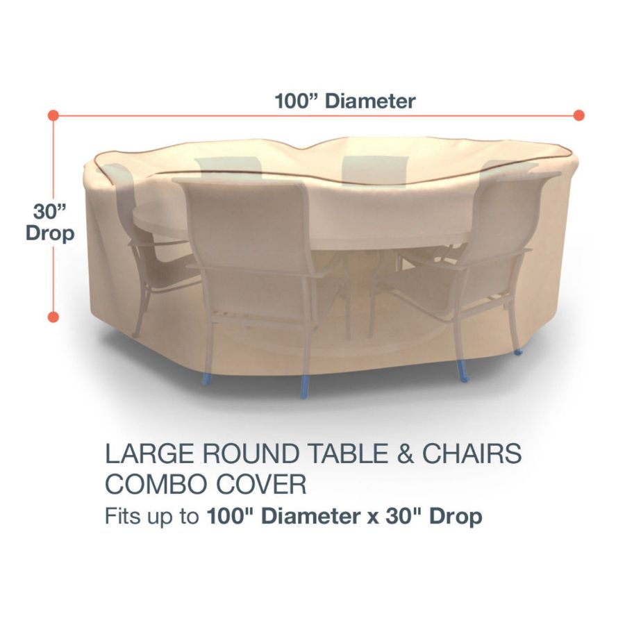 Picture of Large Round Table and Chairs Combo Covers - StormBlock™ Signature Tan