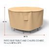 Photo de Medium Bar Table and Chairs Combo Covers 80 in Diameter - StormBlock™ Signature Tan