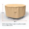 Picture of Medium Bar Table and Chairs Combo Covers 80 in Diameter - StormBlock™ Signature Tan