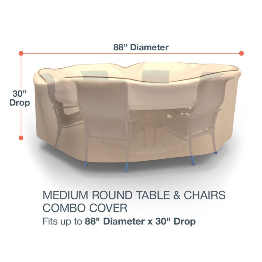 Photo de Medium Round Table and Chairs Combo Covers - StormBlock™ Signature Tan
