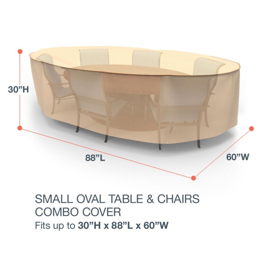 Photo de Small Oval Table and Chairs Combo Covers - StormBlock™ Signature Tan