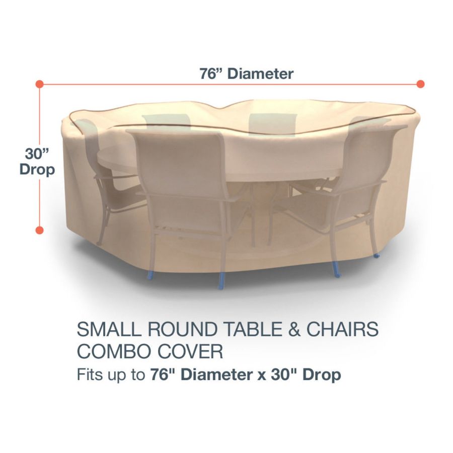 Picture of Small Round Table and Chairs Combo Covers - StormBlock™ Signature Tan