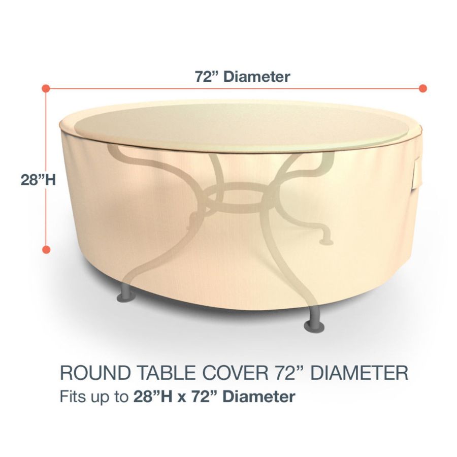 Photo de Round Table Covers 72 in Diameter - StormBlock™ Signature Tan