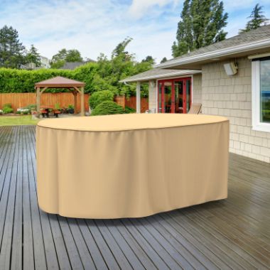 Photo de Oval Table Covers - StormBlock™ Signature Tan