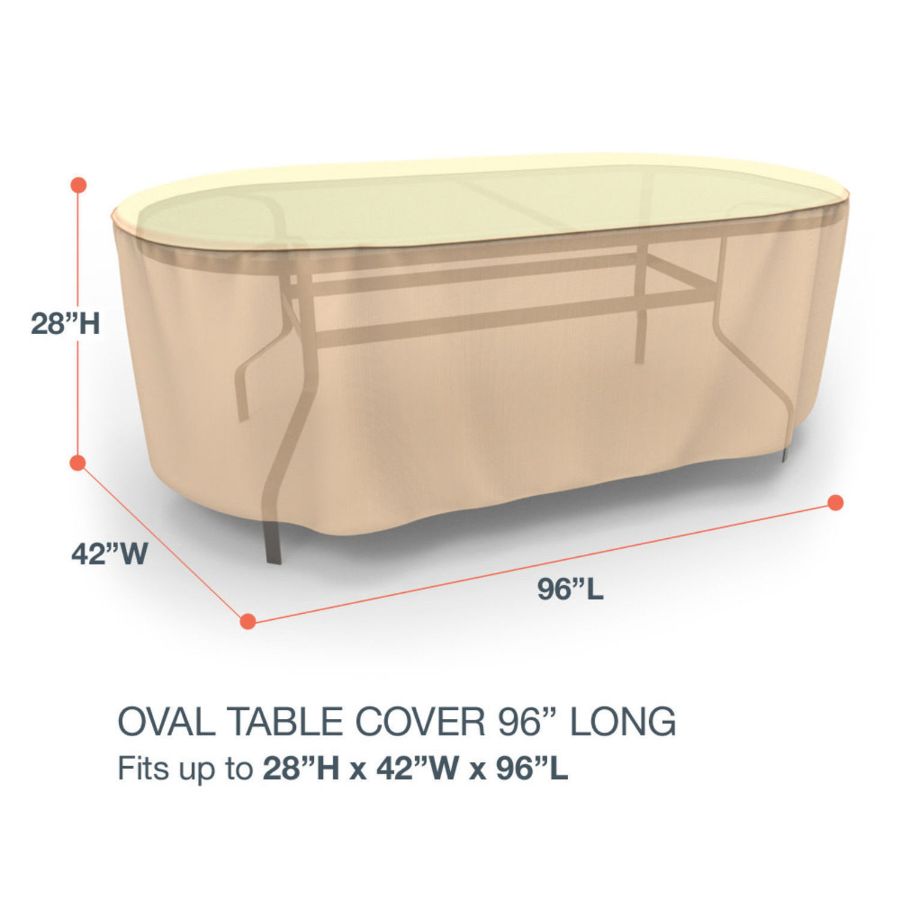 Picture of Oval Table Covers 96 in Long - StormBlock™ Signature Tan