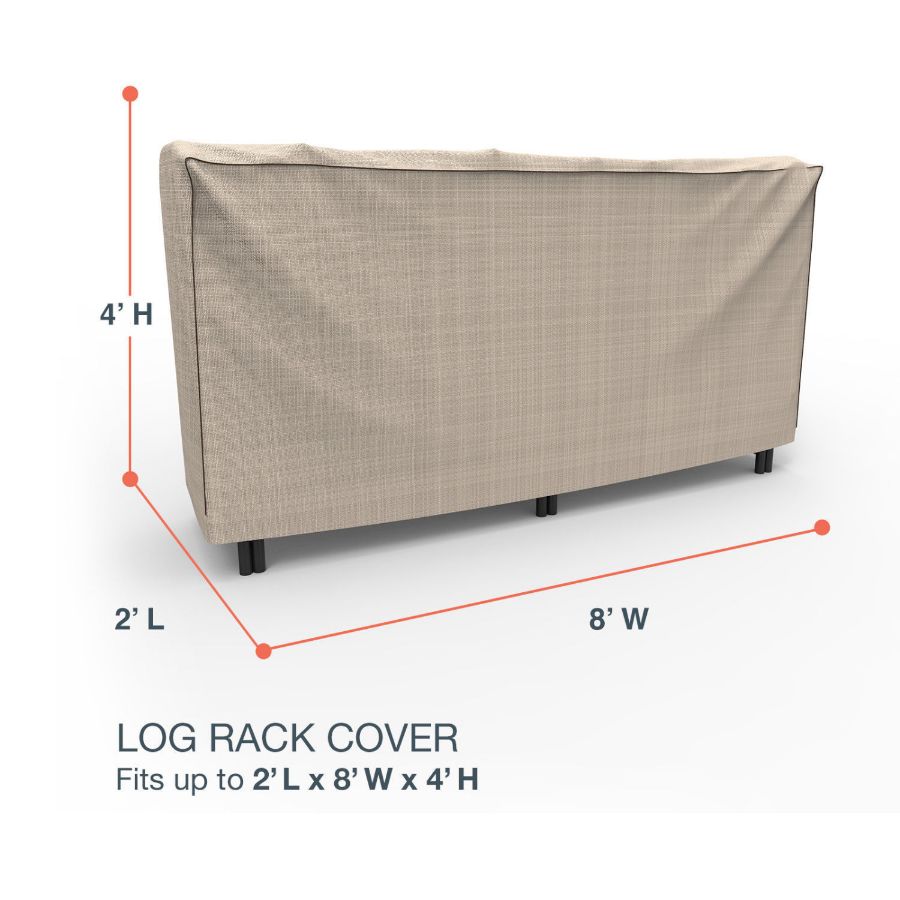 Picture of 8 ft Wide Log Rack Covers - StormBlock™ Signature Black Ivory