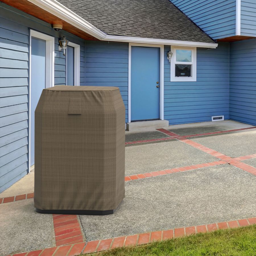 Picture of Square Air Conditioner Covers - StormBlock™ Platinum Black and Tan Weave