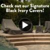 Photo de Medium Oval Table and Chairs Combo Covers - StormBlock™ Signature Black Ivory