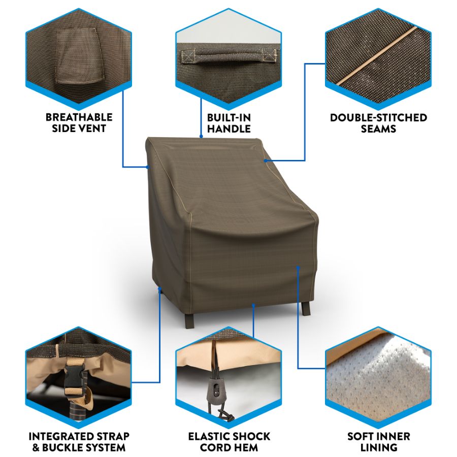 Picture of Outdoor Chair Cover - StormBlock™ Platinum Black and Tan Weave