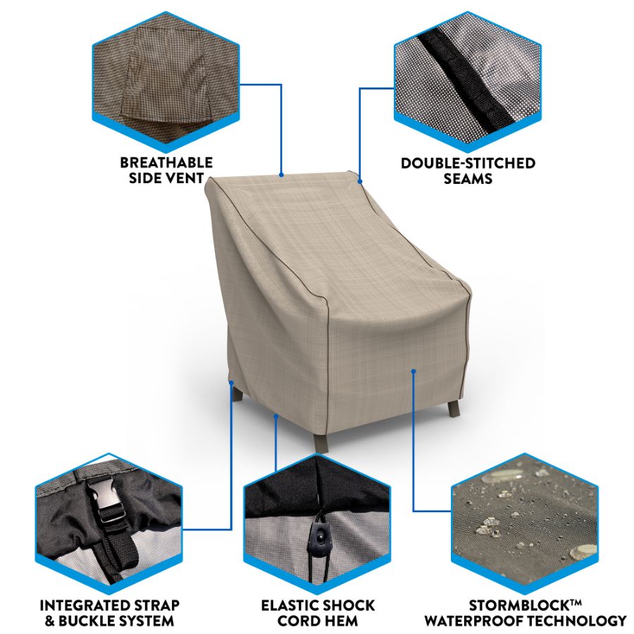 Photo de Outdoor Chair Cover - StormBlock™ Signature Black Ivory