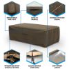 Photo de Slim Outdoor Ottoman/Coffee Table Cover - StormBlock™ Platinum Black and Tan Weave