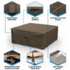 Photo de Square Outdoor Side Table/Ottoman Cover - StormBlock™ Platinum Black and Tan Weave