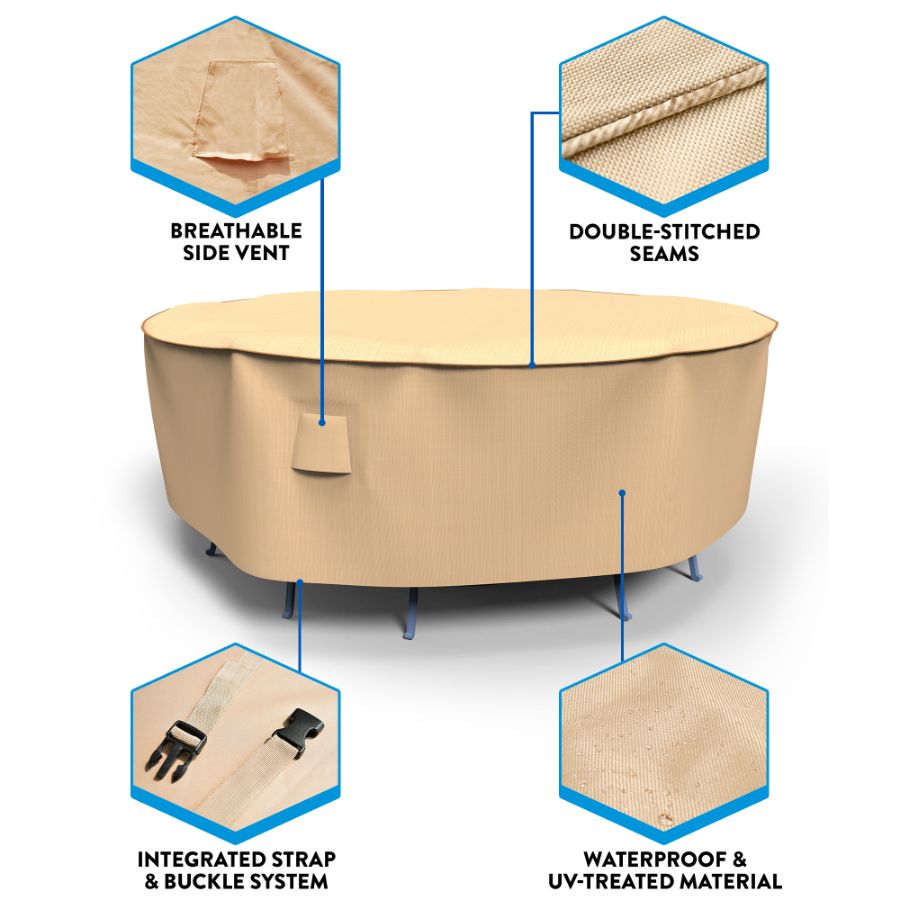 Photo de Round Table and Chairs Combo Covers - Select Tan