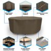 Photo de Round Table and Chairs Combo Covers - StormBlock™ Platinum Black and Tan Weave