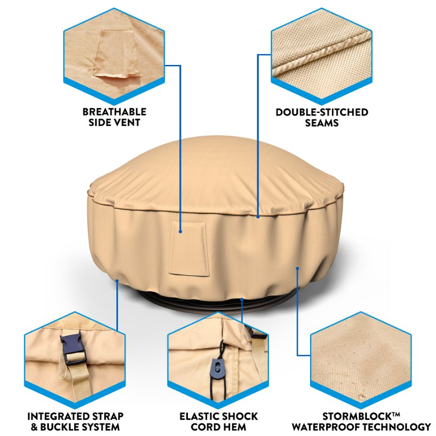 Photo de Fire Pit Covers - StormBlock™ Signature Tan