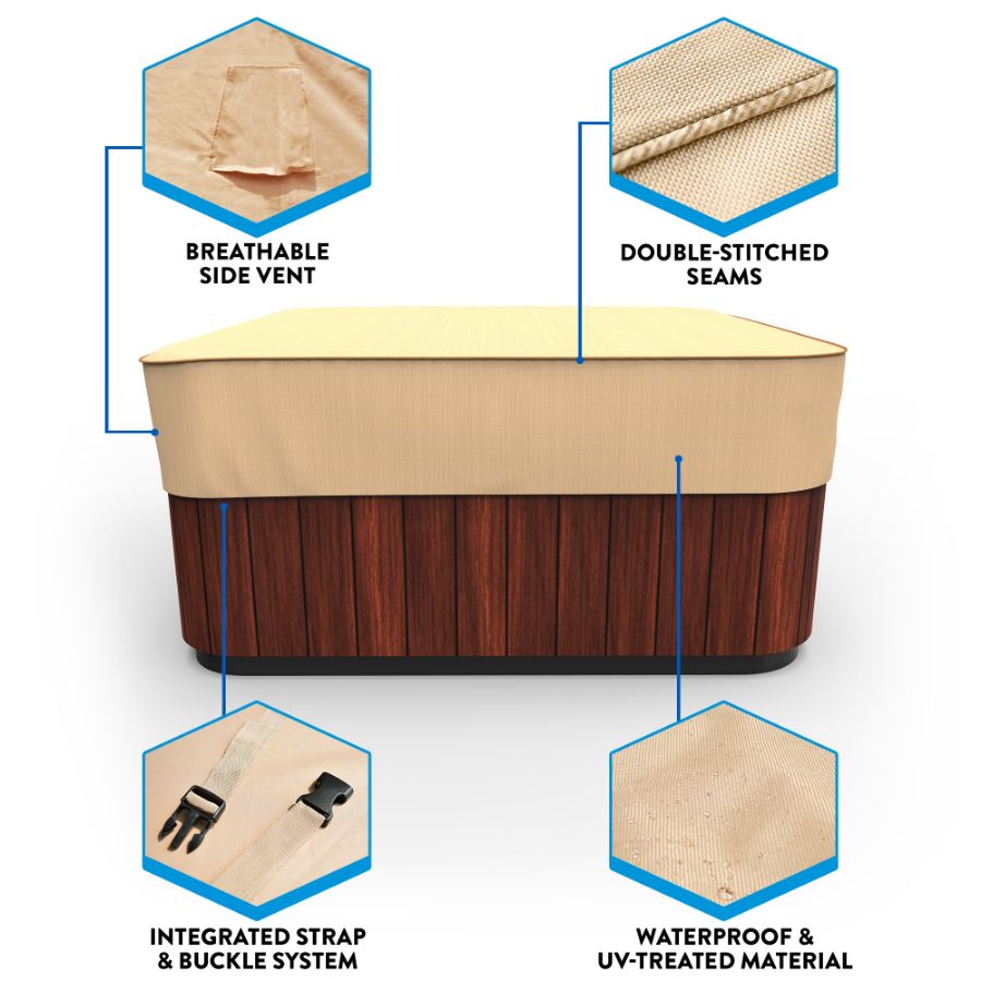 Picture of Square Hot Tub Covers - Select Tan