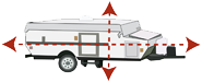 Folding camper measuring diagram